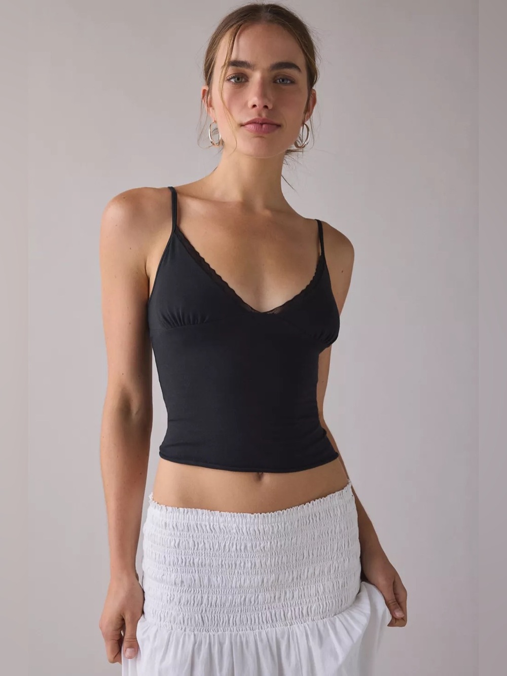 Out From Under Cotton Compression Triangle Lace Trim Cami